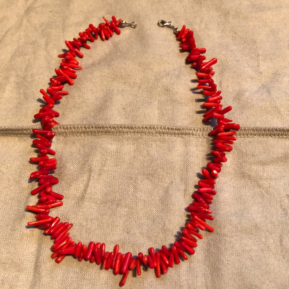 Coral & Sterling Silver Necklace